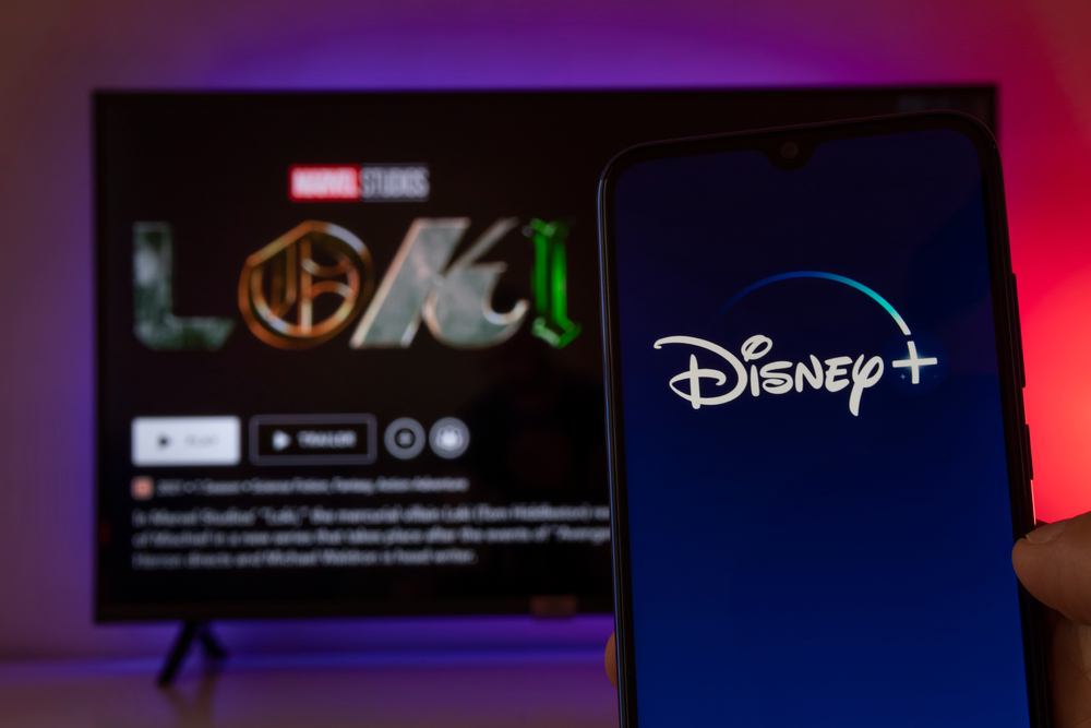 Disney Plus with Loki, new Marvel serie on TV screen