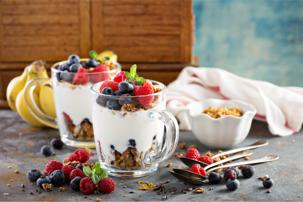 Fruit and Yogurt Parfait, a healthy and tasty dessert 